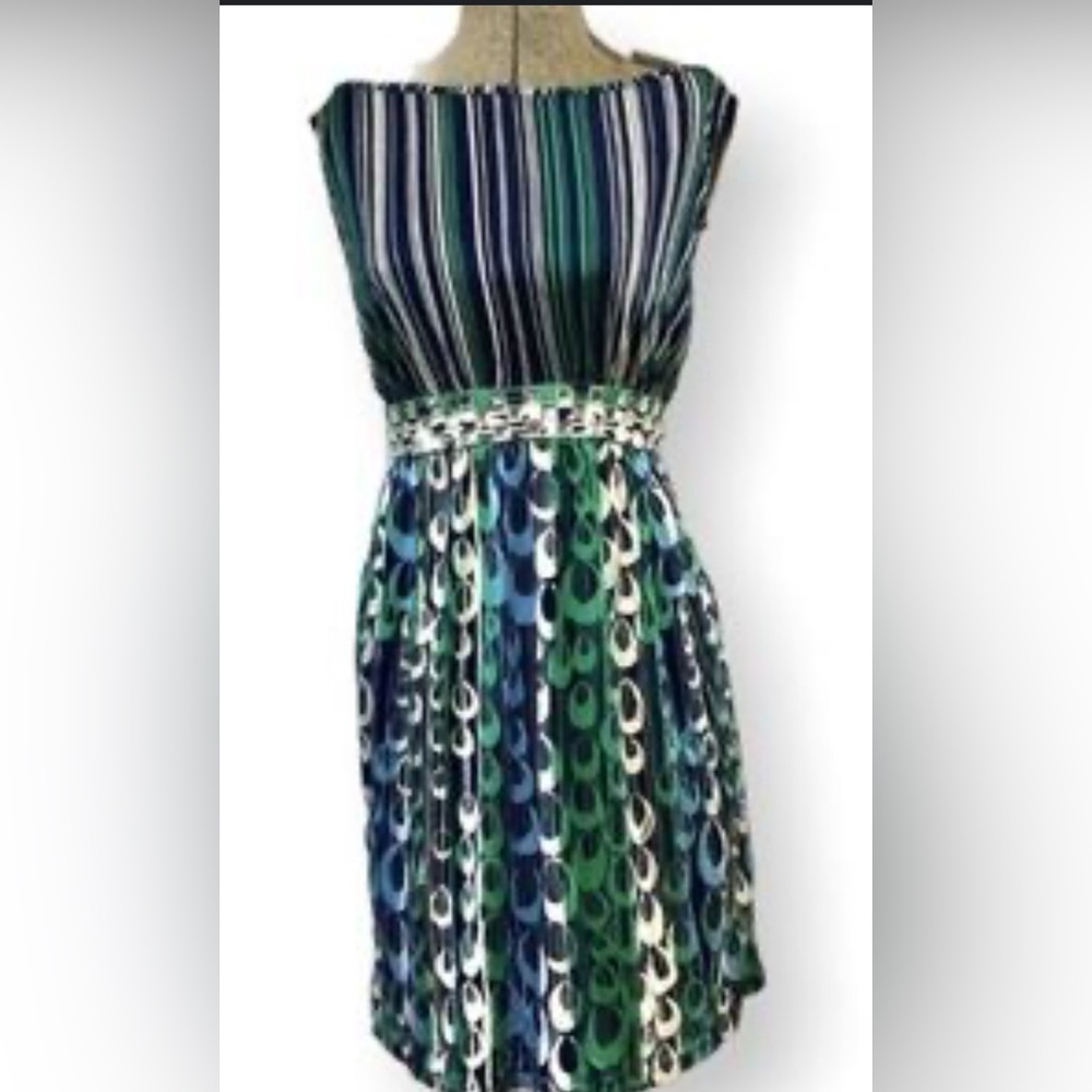 NWT Bebe stone trim shift dress. 100% silk. Size Small